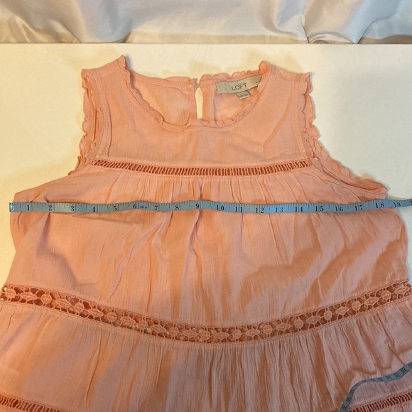 Loft Crinkled Style Peach Tank top Size XS Petite - Picture 8 of 10